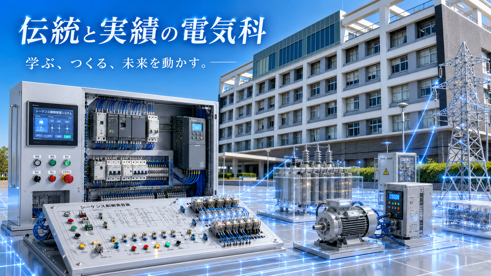 シーケンス制御を学ぶ実習設備